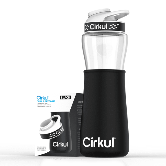 Cirkul Chill Sleeve & Comfort-Grip Lid for 22oz Bottle, Black