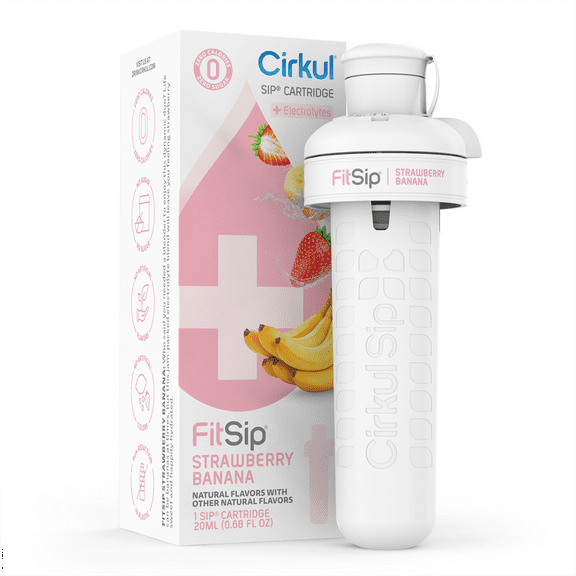 Cirkul FitSip Strawberry Banana Flavor Cartridge, Drink Mix, 1- Pack