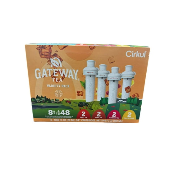 Cirkul Gateway Tea Flavored Water Cartridge Variety Pack, 8 Pack