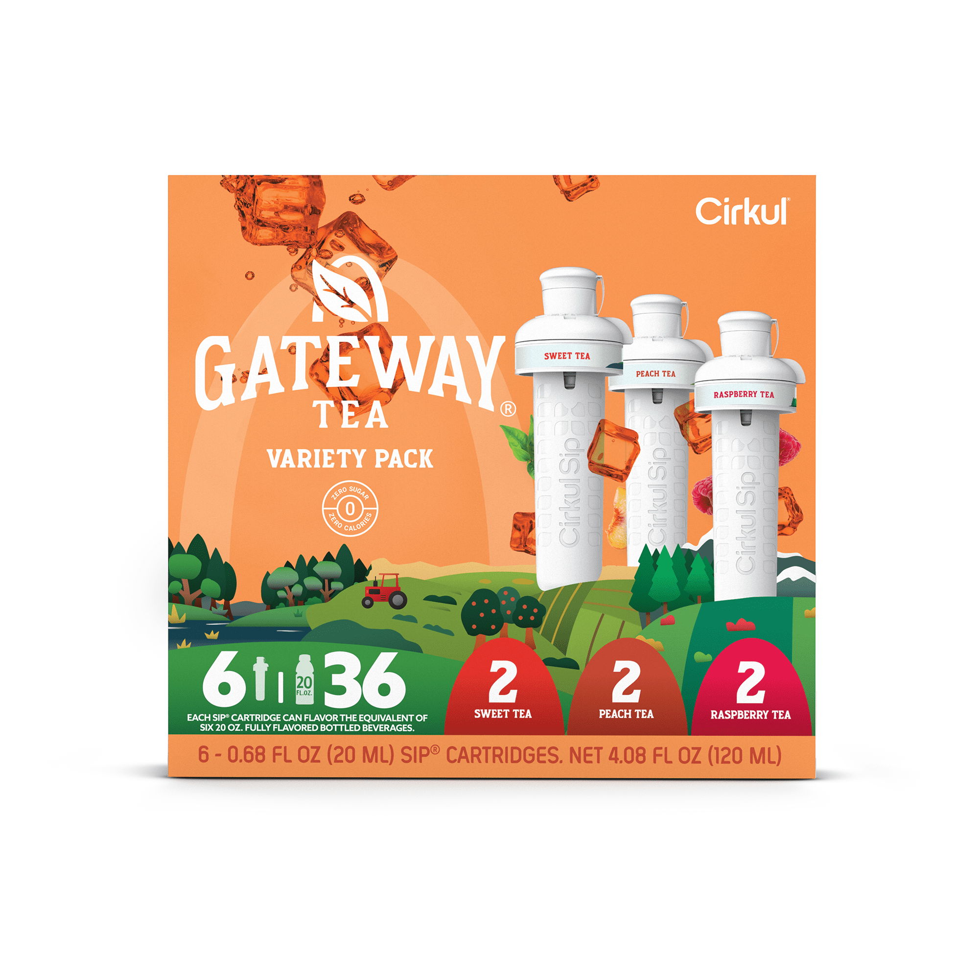 Cirkul Gateway Variety 6Pack Drink Mix Cartridges (2 Sweet Tea, 2