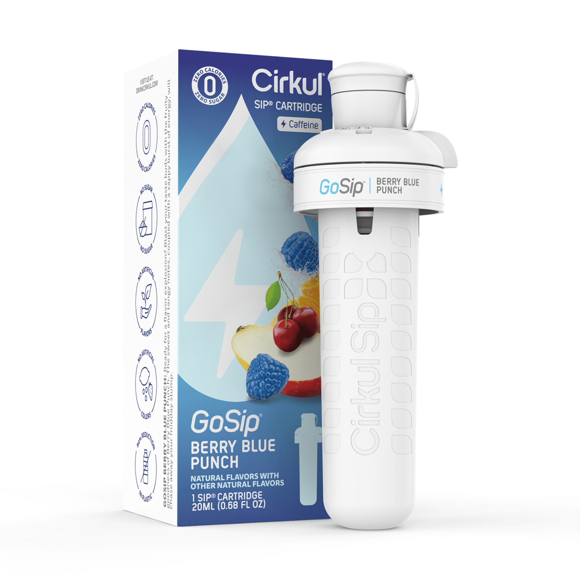 Cirkul GoSip Berry Blue Punch Flavor Cartridge, Drink Mix, 1-Pack