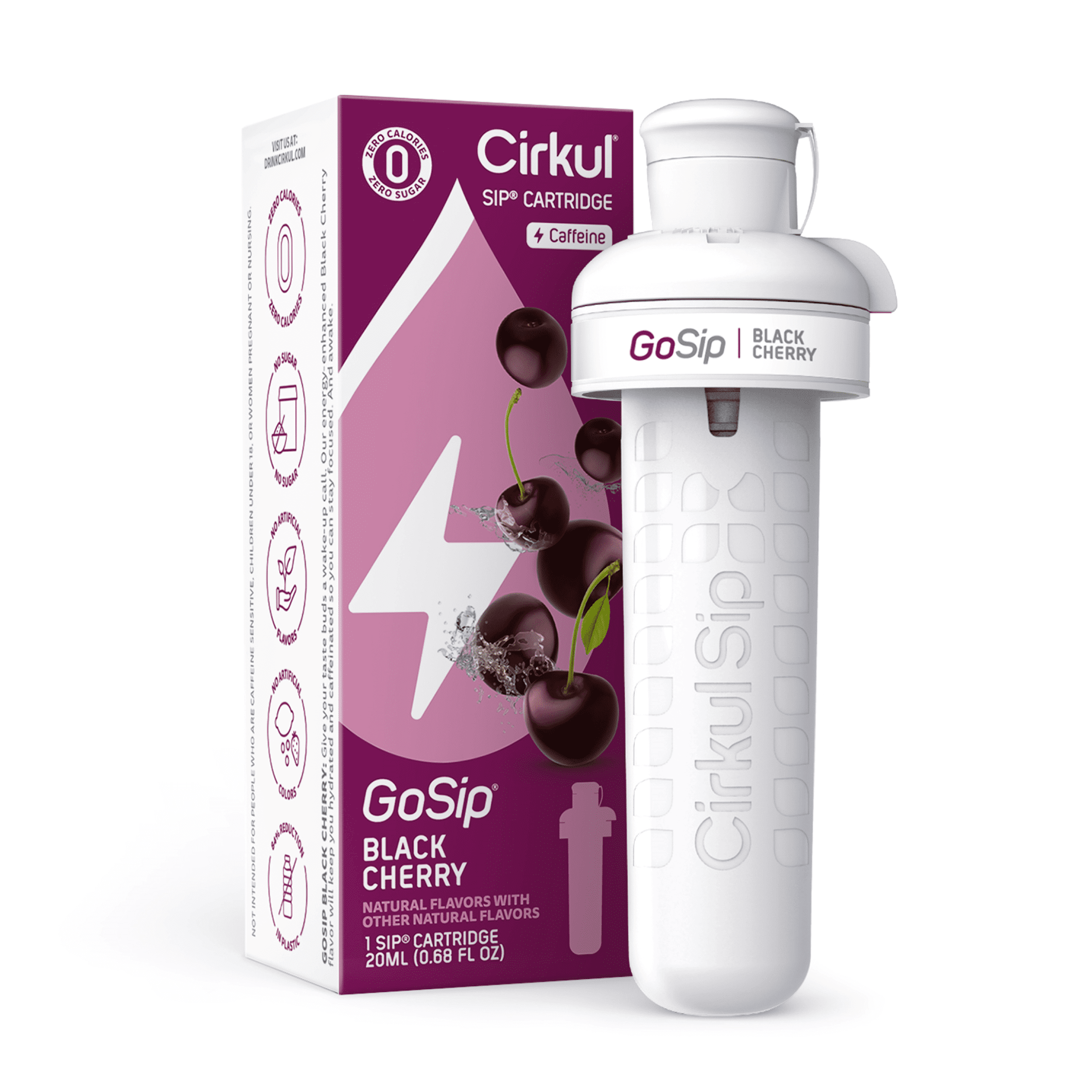 Cirkul GoSip Black Cherry Flavor Cartridge, Drink Mix, 1-Pack 