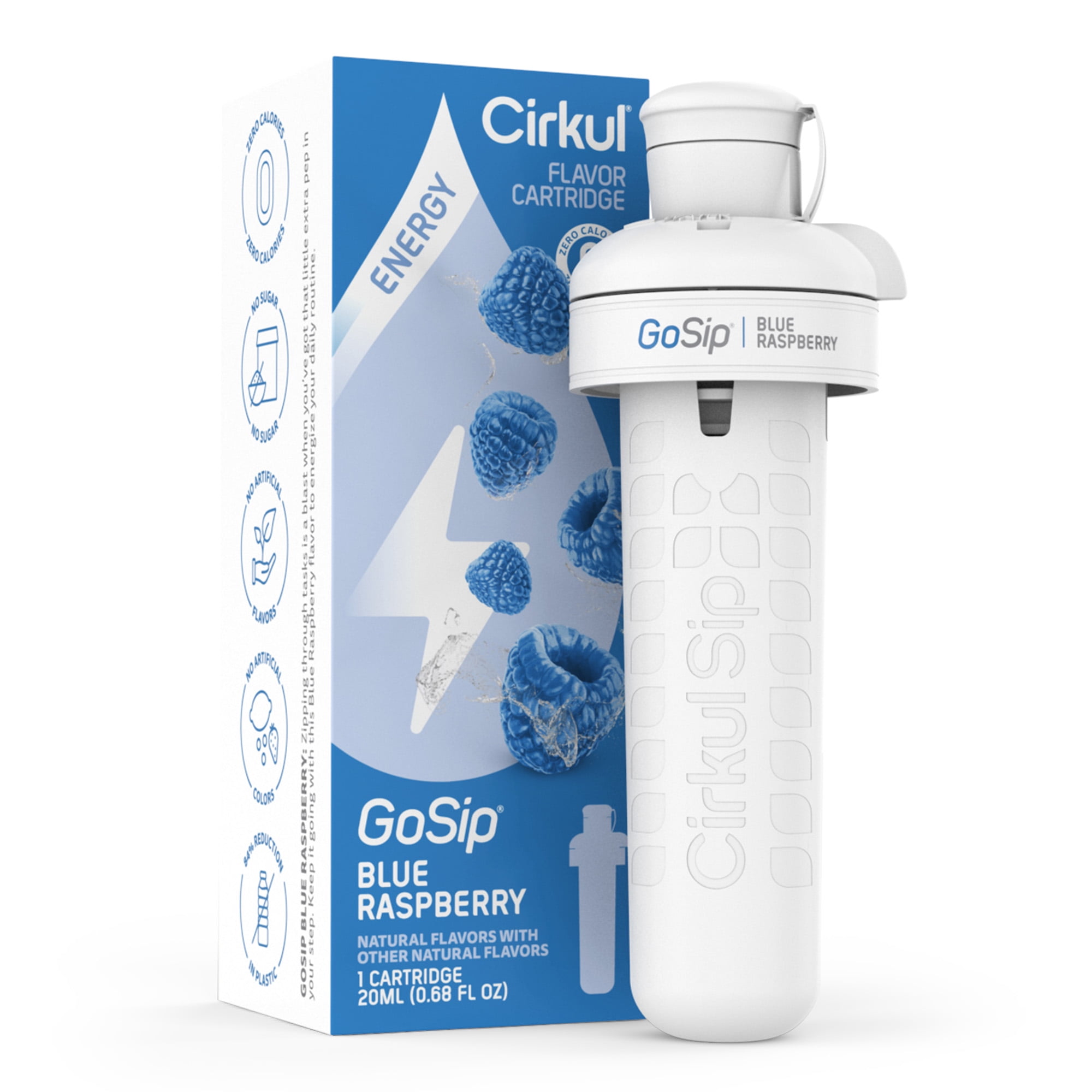 Cirkul GoSip Blue Raspberry Flavor Cartridge, Drink Mix, 1-Pack 
