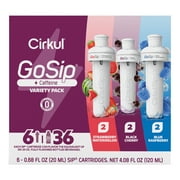 Cirkul GoSip Flavor Cartridge Variety Pack, 6-Pack 2 Blue Raspberry, 2 Black Cherry, 2 Strawberry Watermelon