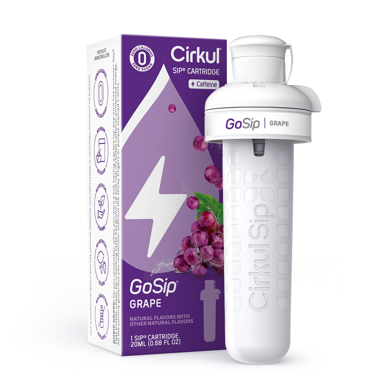 Cirkul GoSip Grape Flavor Cartridge, Drink Mix, 1Pack