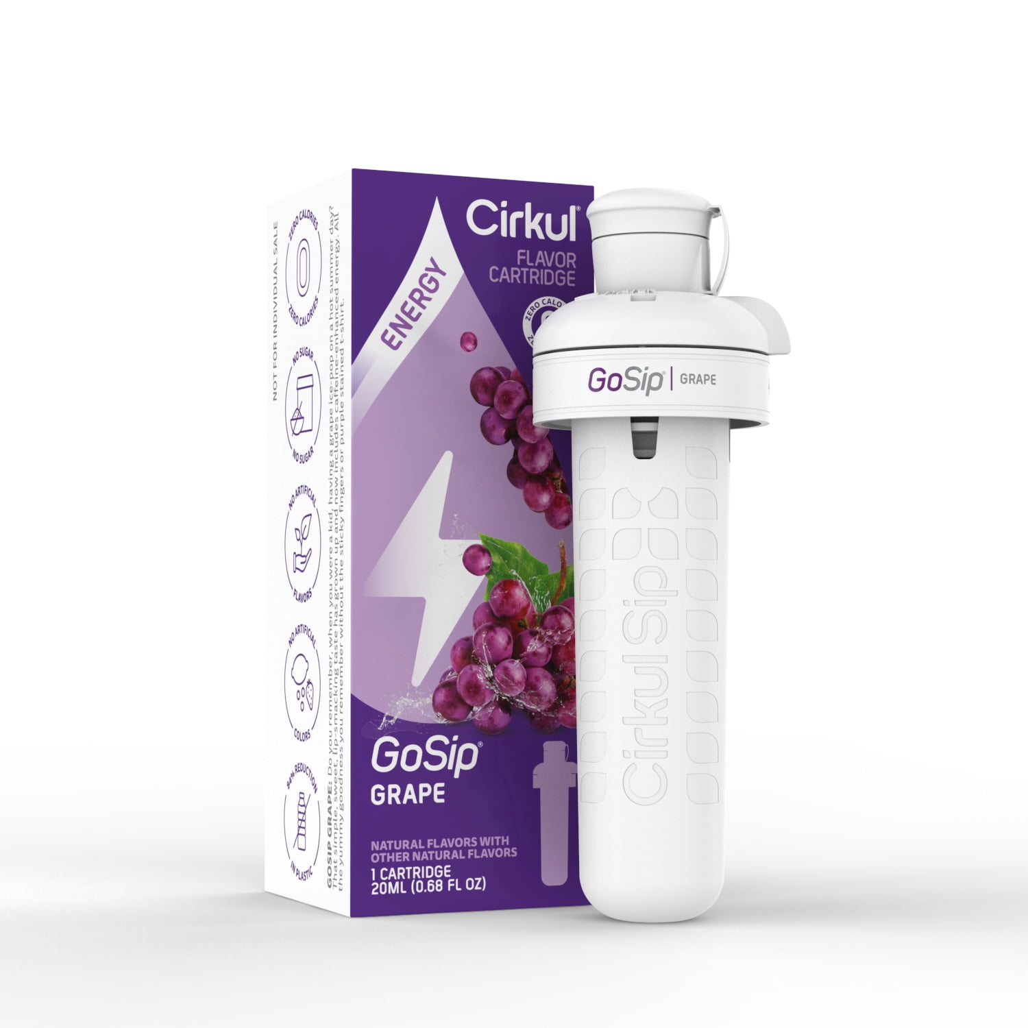 Cirkul GoSip Grape Water Flavor Cartridge, Drink Mix, 1Pack