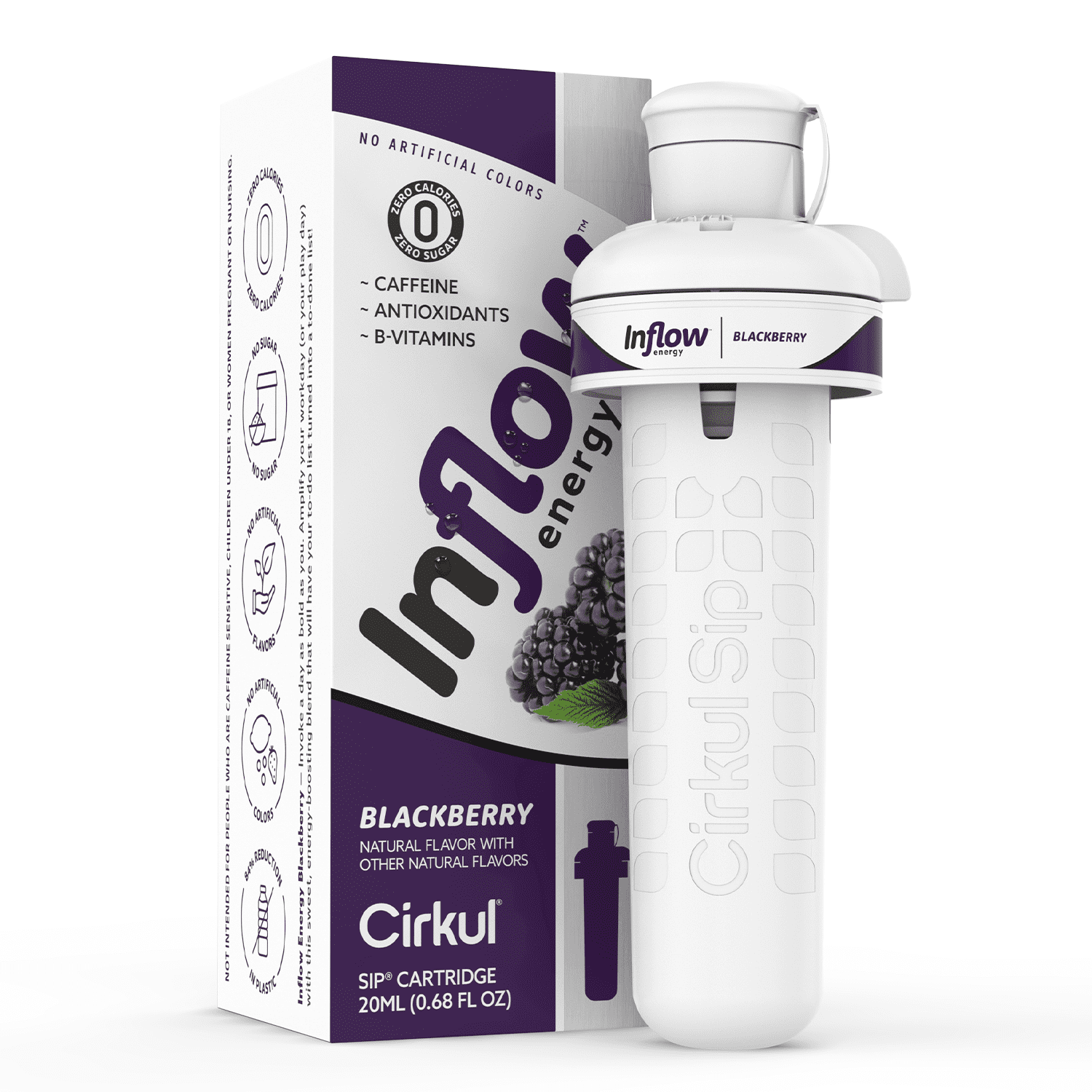 Cirkul Inflow Blackberry Flavor Cartridge, Drink Mix, 1Pack