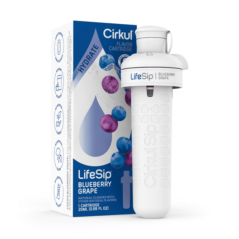 Cirkul LifeSip Blueberry Grape Flavor Cartridge, Drink Mix, 4Pack