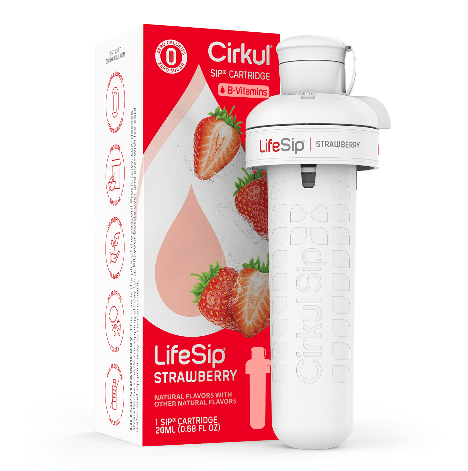 Cirkul LifeSip Zero Sugar, Zero Calorie Strawberry Flavor Cartridge