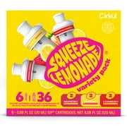 Cirkul Squeeze Flavor Cartridge Variety Pack, 6-Pack 2 Classic, 2 Strawberry, 2 Raspberry
