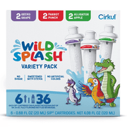 Cirkul Wild Splash Flavor Cartridge Variety Pack, Drink Mix, 6-Pack 2 Parrot Punch, 2 Alligator Apple, 2 Gecko Grape