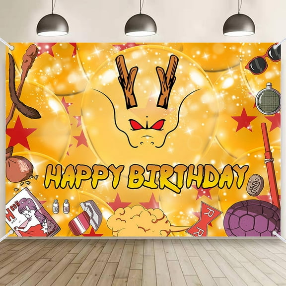 Orange Dragon Cloud Adventure Birthday Party Backdrop 7X5ft Cudgel Turtle Shell Photography Party Banner for Boy Girl Birthday Party Home Decor