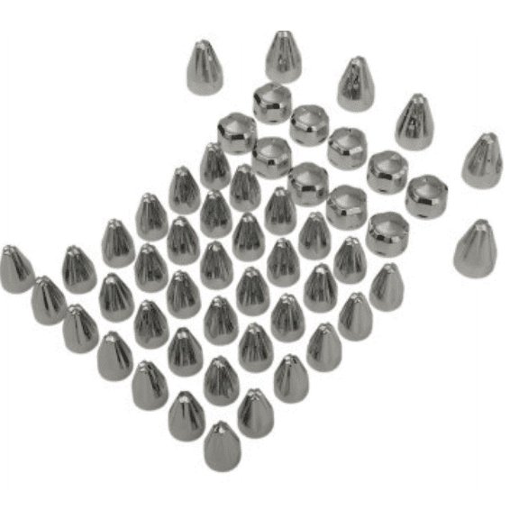 Ciro 70023 Engine Bolt Cap Set - Fluted Spike - Chrome