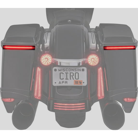 Ciro Bag Blades Rear Turn Signal Lights Red LEDs w/out Controller (40042)