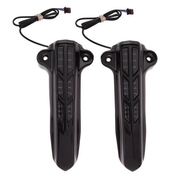 Ciro Black Lower Fork Leg Covers w/Lighted LED (43003)