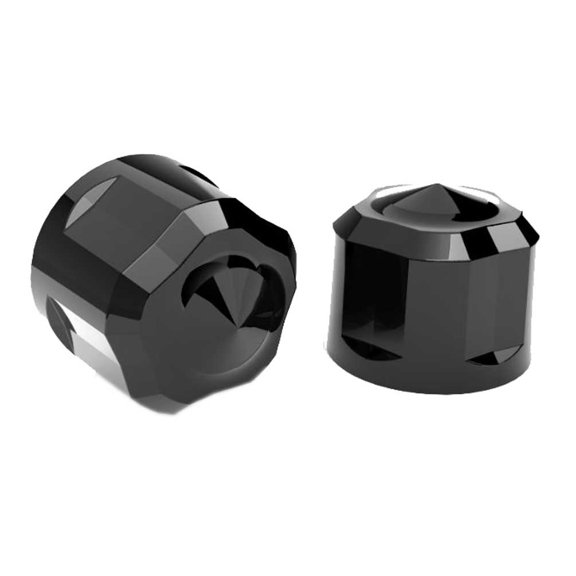 Ciro Diamond Cut Low Crown Bolt Caps - 1/4 in. (10pk) Painted Black 70028