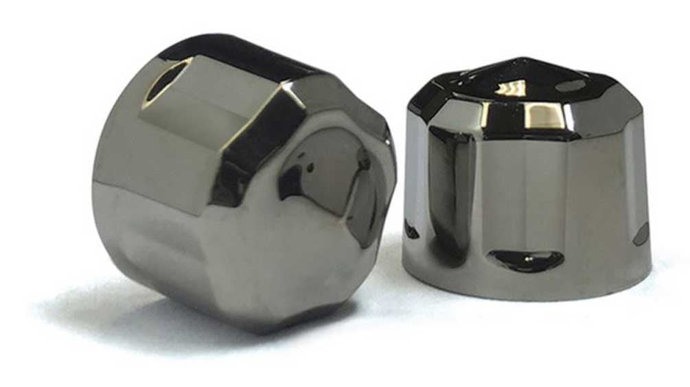 Ciro Diamond Cut Low Crown Bolt Caps - 5/16 in. (6pk) Black Chrome ...