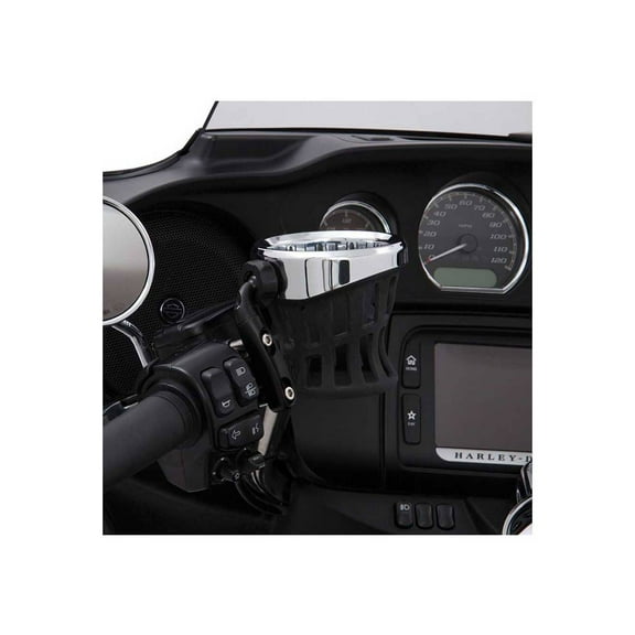 Ciro Drink Holder Perch Mount Black Chrome Plated Finish and Rubber 50411, Black