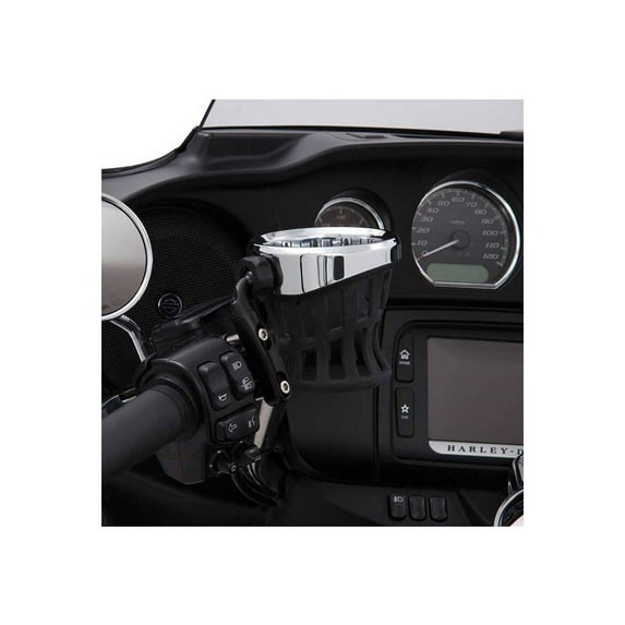 Ciro Drink Holder Perch Mount Black Chrome Plated Finish and Rubber 50411, Black