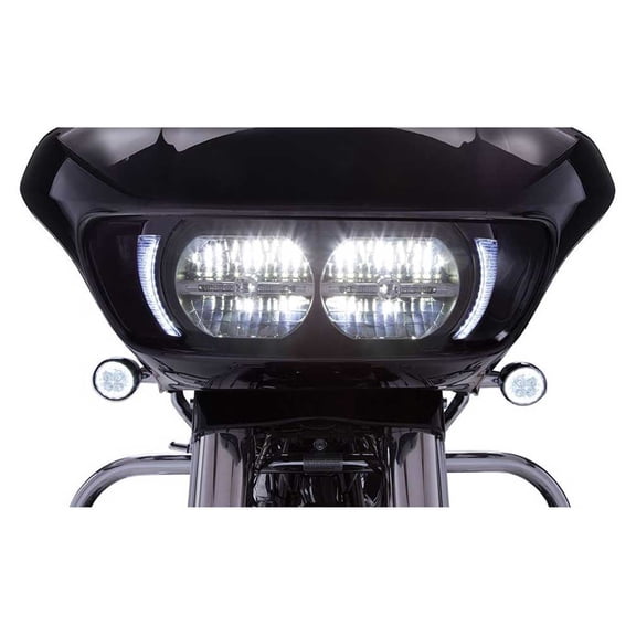 Ciro Fang LED Headlight Bezels, Fits Harley '15-up Road Glides - Black 45251