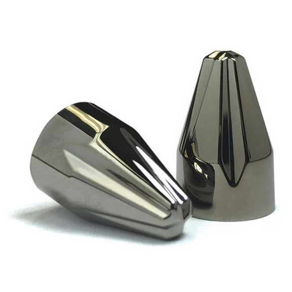 Ciro Fluted Spike Screw Bolt Caps - 5/16 in. (6pk) Black Chrome Finish 70018