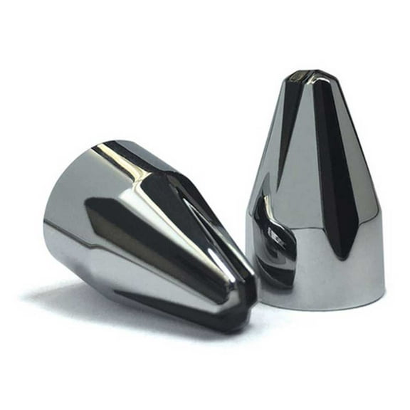 Ciro Fluted Spike Screw Bolt Caps - 5/16 in. (6pk) Chrome/Black Finish 70012
