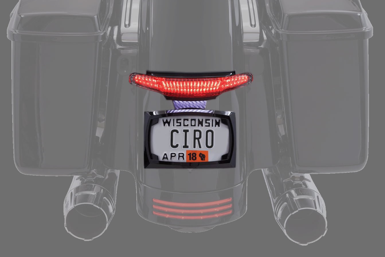 Ciro Latitude Black Taillight w/License Plate Holder (40052)