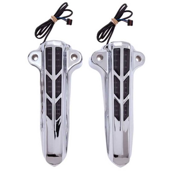 Ciro Lighted Forkini Lower Leg Custom Covers, Sold in Pairs -Chrome Finish 43001