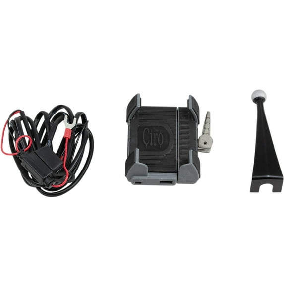 Ciro Smartphone/GPS Holder w/Charger Black w/Fairing Mount (50216)