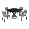 thumbnail image 1 of Cirque Channell 5 Piece Black Wood Dining Table Set with Charcoal Fabric, 1 of 10