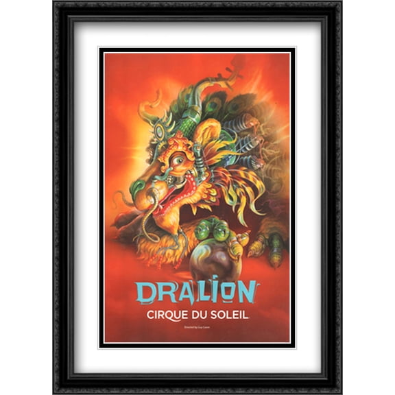 Cirque du Soleil - Dralion 28x38 Double Matted Large Black Ornate Framed Show Poster Art Print