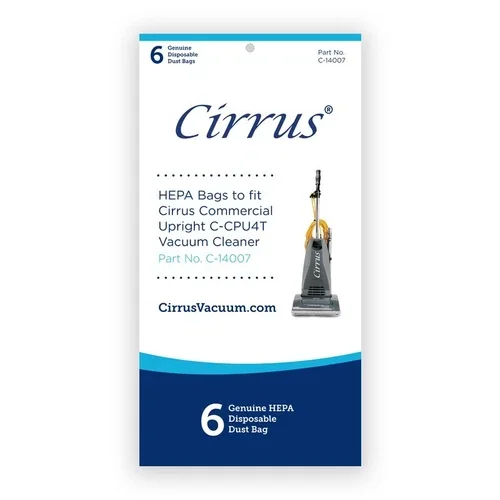 Cirrus C-14007 Cpu4T Hepa Upright Vacuum Cleaner Disposable Bags - 6 Pack