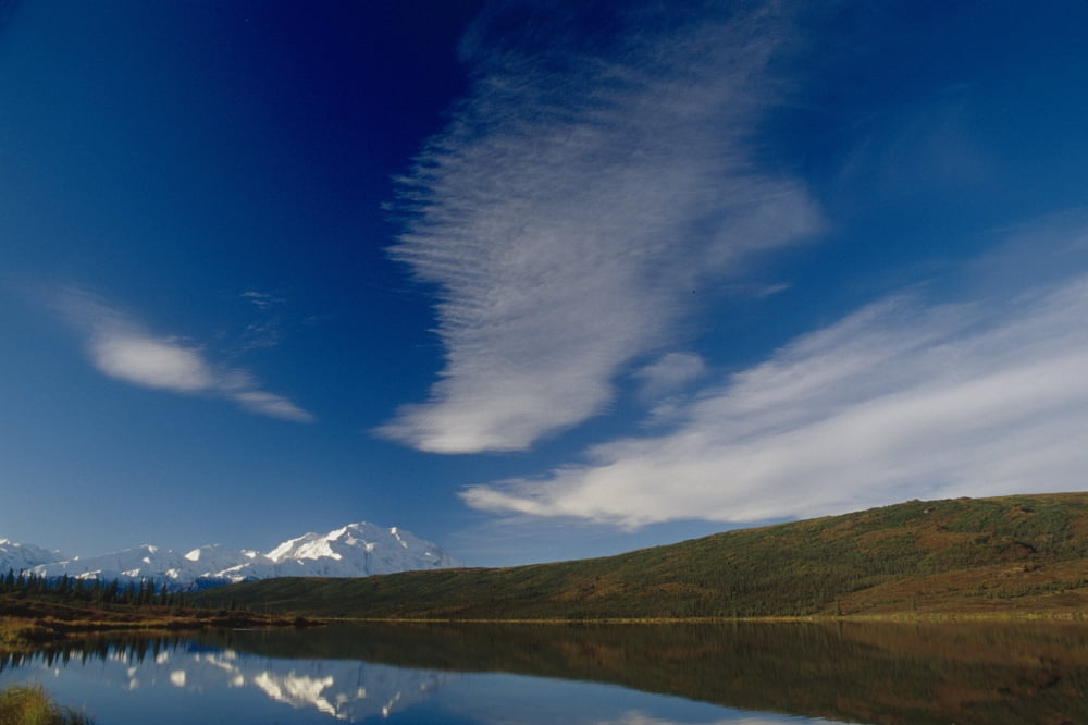 Cirrus Clouds Over Mt Mckinley Wonder Lake Ak In Denali Np Summer Canvas Art - Harry M Walker Design Pics (17 x 11)