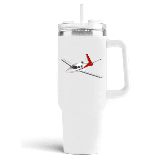 Aeromugs 40 oz White Ceramic Mug | Cirrus Vision SF50 | Tumbler