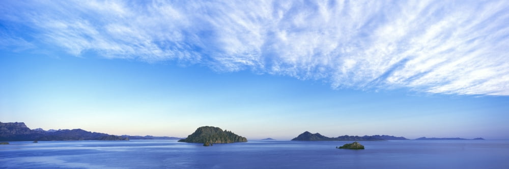 Cirrus clouds over the Islands of Loreto near Villa del Palmar Punta El Puertecito Loreto Bay National Marine Park Baja California Sur Mexico Canvas Art - Panoramic Images (36 x 12)