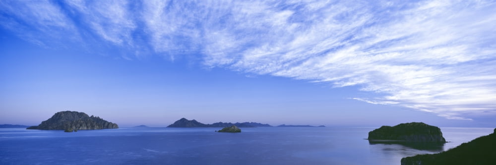 Cirrus clouds over the Islands of Loreto near Villa del Palmar Punta El Puertecito Loreto Bay National Marine Park Baja California Sur Mexico Canvas Art - Panoramic Images (36 x 12)