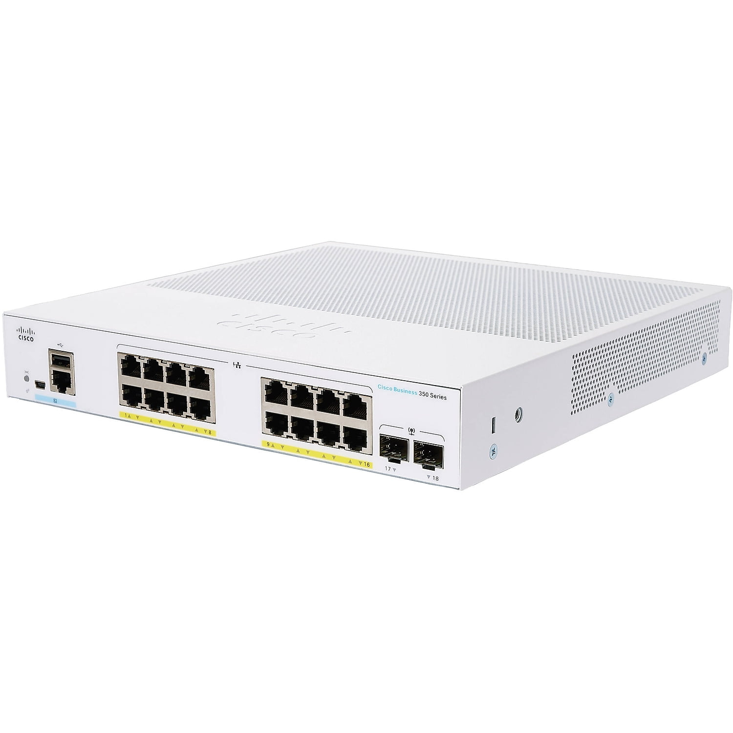 Cisco 350 CBS350-16P-E-2G Ethernet Switch - 18 Ports - Manageable - 2 Layer Supported - Modular - 2 SFP Slots - 23.68 W Power Consumption - 120 W PoE Budget - Optical Fiber, Twisted Pair - PoE Port...