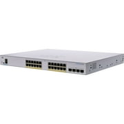 Cisco 350 CBS350-24FP-4G Ethernet Switch - 28 Ports - Manageable - 2 Layer Supported - Modular - 370 W PoE Budget - Optical Fiber, Twisted Pair - PoE Ports -