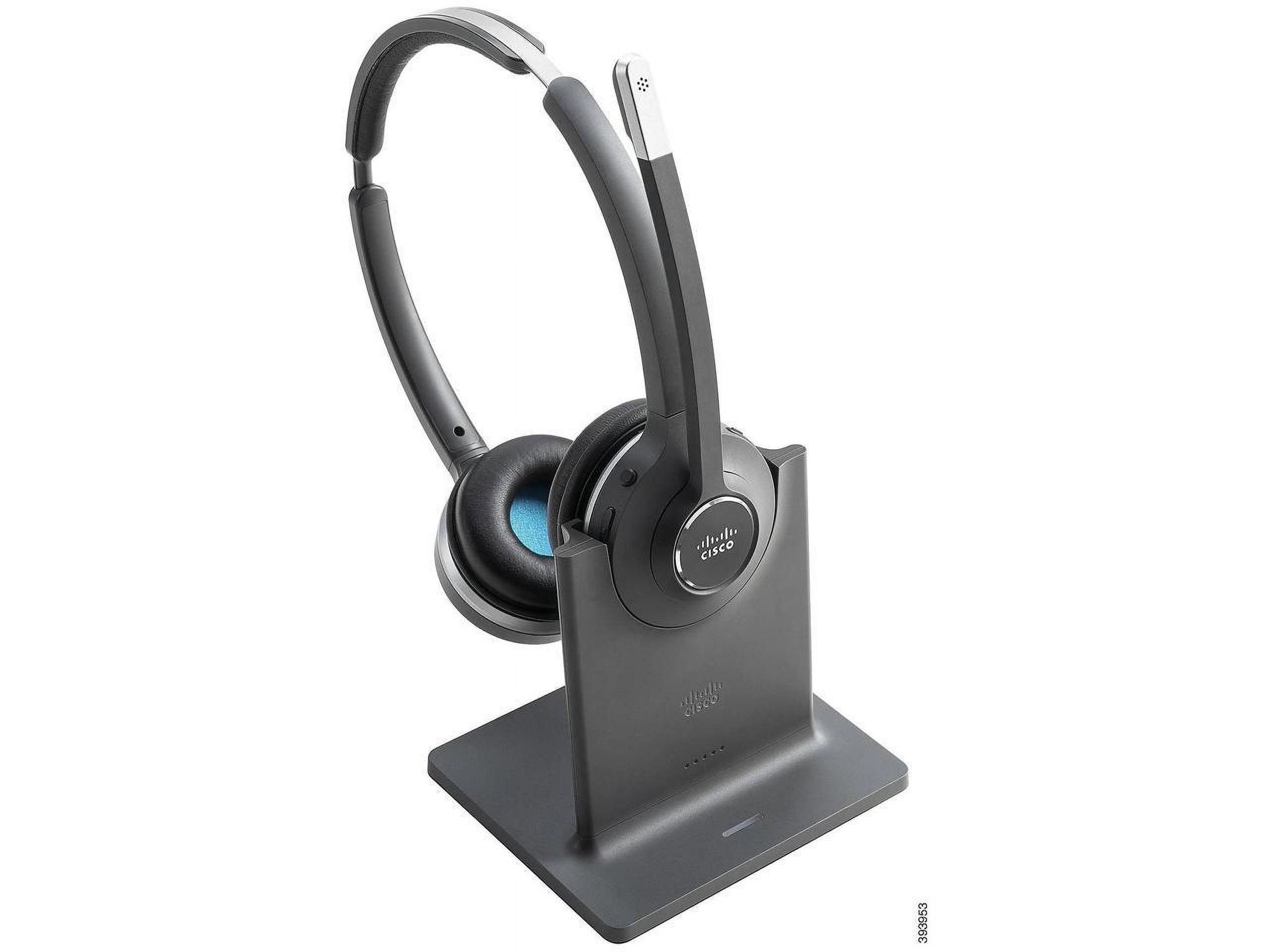Cisco 562 Headset - Stereo - Black - Wireless - DECT 6.0 - 300 ft48 kHz - Over-the-head - Binaural - Supra-aural - Uni-directional, Electret, Condenser Microphone