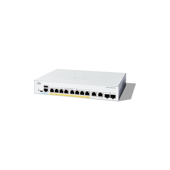 Cisco C1000-8T-2G-L Catalyst 1000 Series 8-Port Gigabit Managed Switch – Fanless Desktop & Rack-Mount