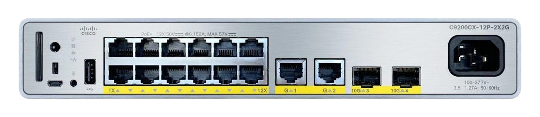 Cisco C9200CX-12P-2X2G-E Catalyst 9200CX 10GbE PoE+ Compact Network Switch – Layer 2/3, Enterprise