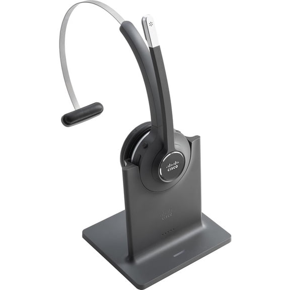 Cisco - CP-HS-WL-561-S-US= - Cisco 561 Headset - Mono - Wireless - DECT 6.0 - 300 ft48 kHz - Over-the-head - Monaural -
