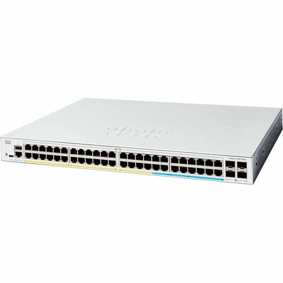 Cisco Catalyst C1300-48MGP-4X Layer 3 Switch - 48 Ports - Manageable - Gigabit Ethernet - 10/100/1000Base-T, 1000Base-X, 2.5GBase-T - 3 Layer Supported - 4 SFP Slots - 93.60 W Power Consumption - 7...