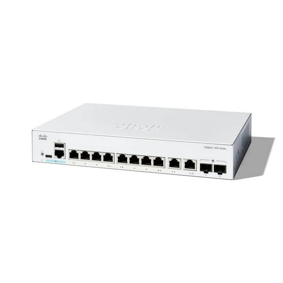 Cisco Catalyst C1300-8T-E-2G Ethernet Switch 10 Ports - Manageable - Gigabit Ethernet - 10/100/1000Base-T, 1000Base-X - 3 Layer Supported - 2 SFP Slots - 10.65 W Power Consumption