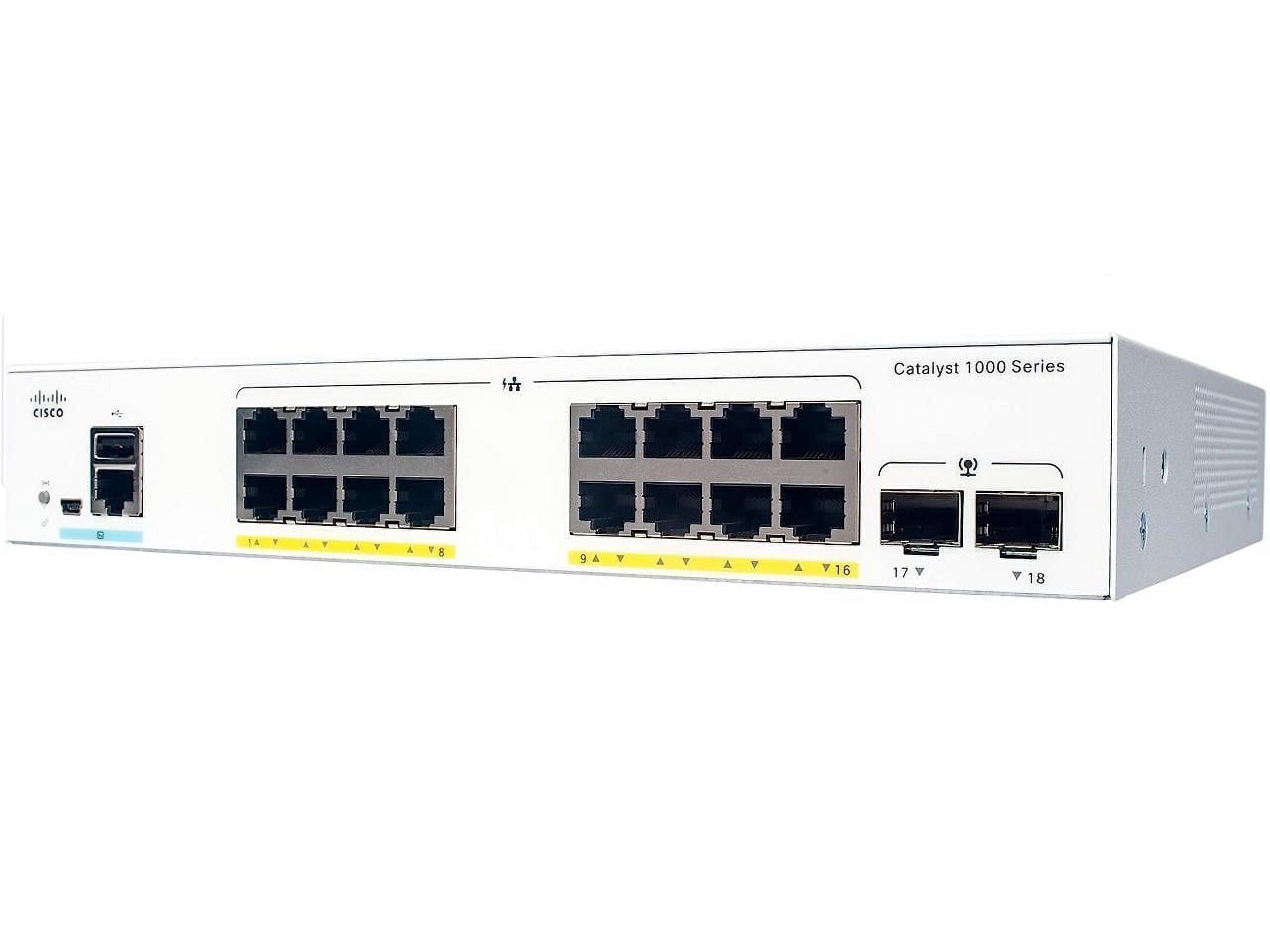 Cisco Catalyst C1000-16P Ethernet Switch, 16 Ports - Manageable - 2 Layer Supported