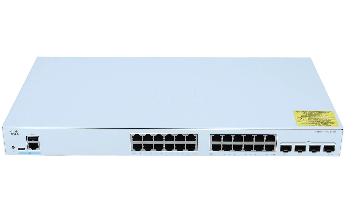 Cisco Catalyst C1300-24P-4G 24-Port Gigabit PoE+ Managed L2+ Network Switch with 4 SFP Uplink Ports – High-Performance Business Switch – New Sealed