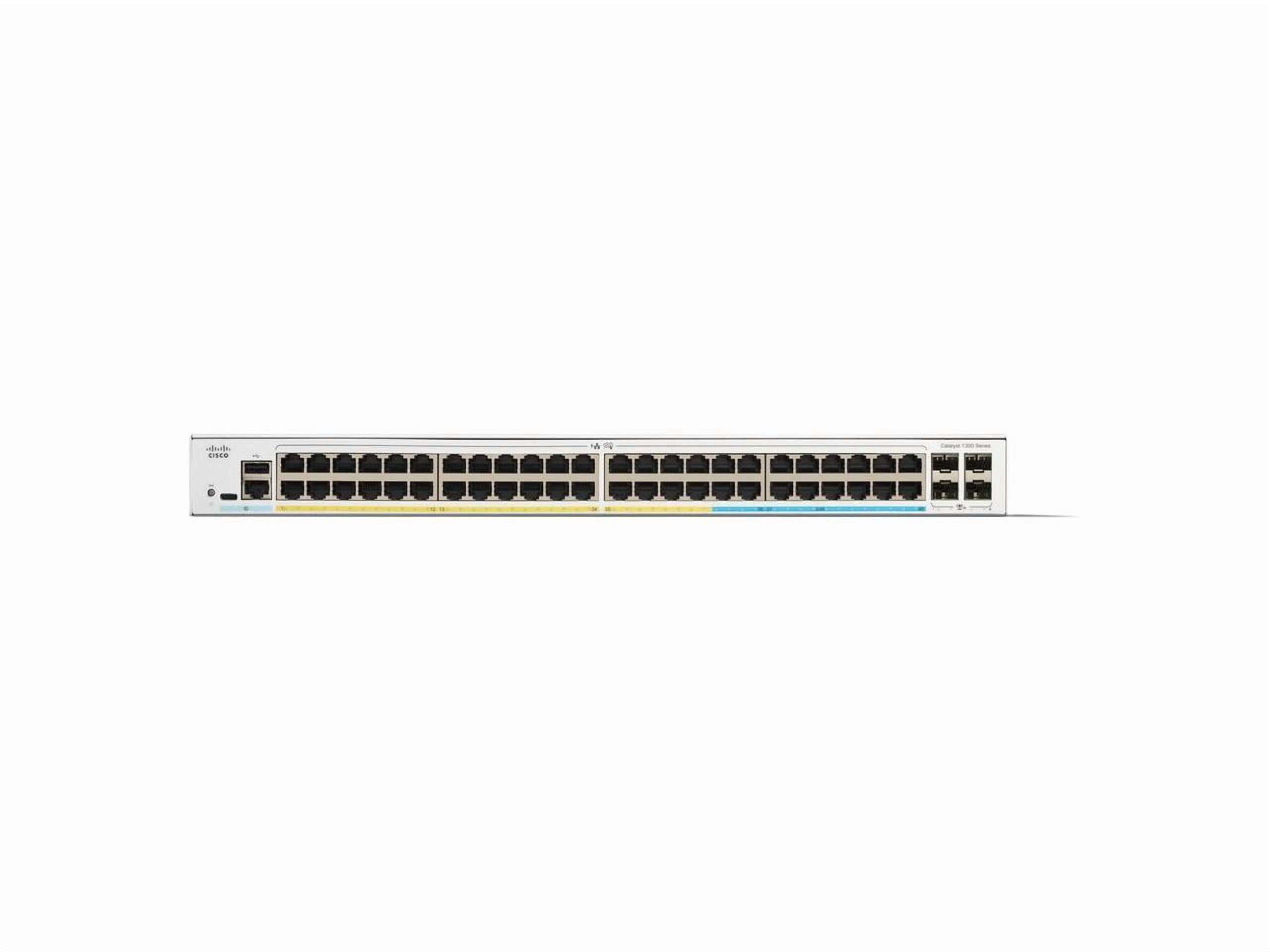 Cisco Catalyst C1300-48T-4X Ethernet Switch, 48 Ports - Manageable - 10 Gigabit Ethernet - 10/100/1000Base-T, 10GBase-X - 3 Layer Supported