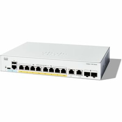 Cisco Catalyst C1300-8P-E-2G Ethernet Switch - 8 Ports - Manageable - Gigabit Ethernet - 10/100/1000Base-T, 1000Base-X - 3 Layer Supported - 2 SFP Slots - 80.86 W Power Consumption - 67 W PoE Budge...