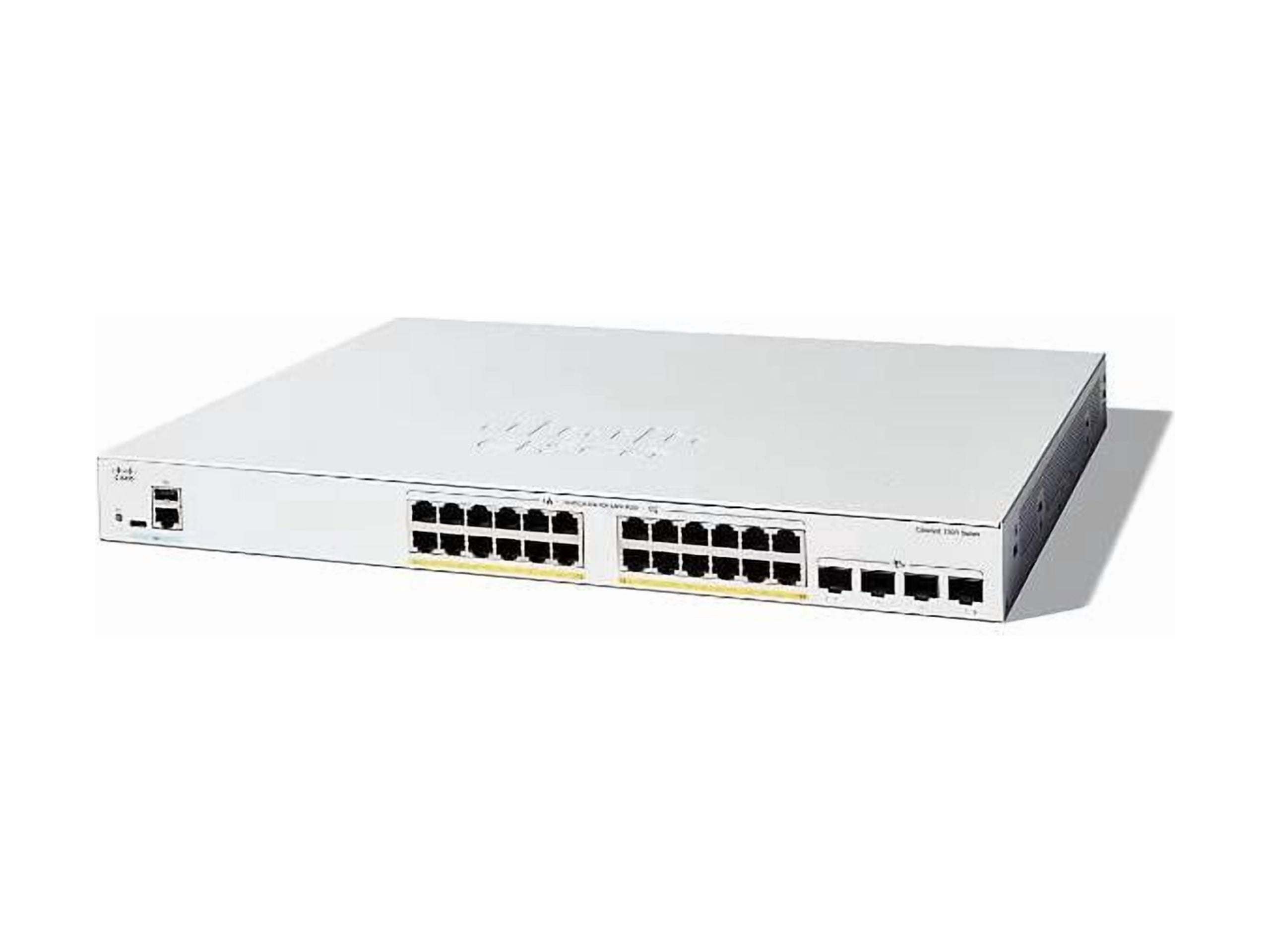 Cisco Catalyst C1300-24FP-4X Ethernet Switch, 24 Ports, Manageable, 10 Gigabit Ethernet, 10/100/1000Base-T, 10GBase-X, 3 Layer Supported, 370 W PoE Budget