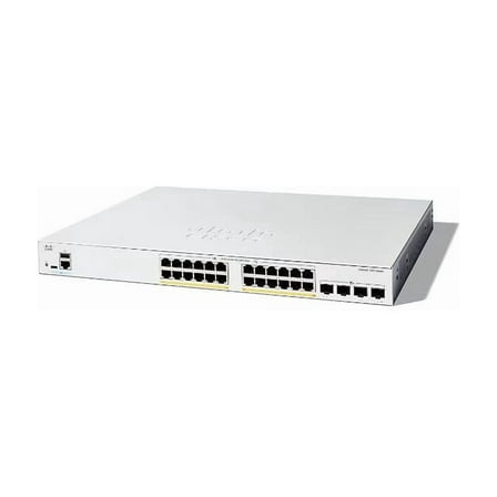 Cisco Catalyst C1300-24FP-4X Ethernet Switch, 24 Ports, Manageable, 10 Gigabit Ethernet, 10/100/1000Base-T, 10GBase-X, 3 Layer Supported, 370 W PoE Budget